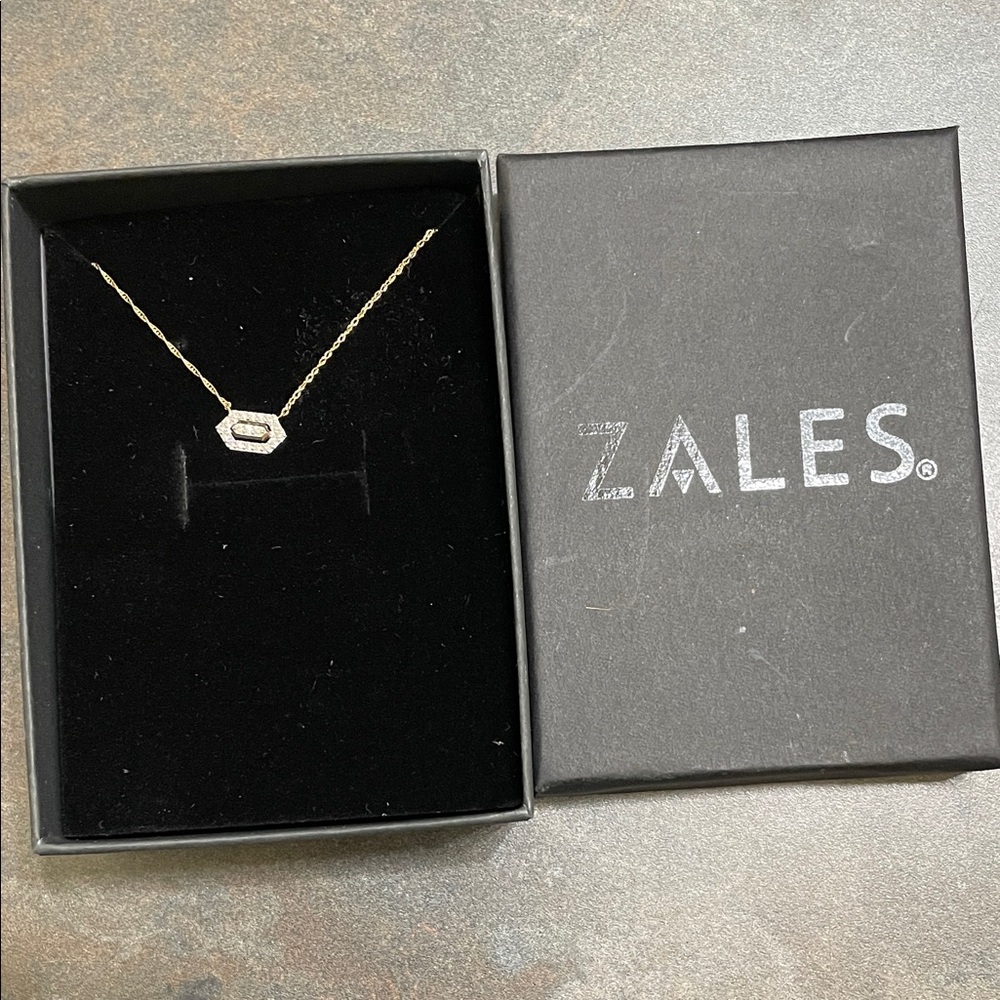 Zales Gold Necklace with Silver Accents